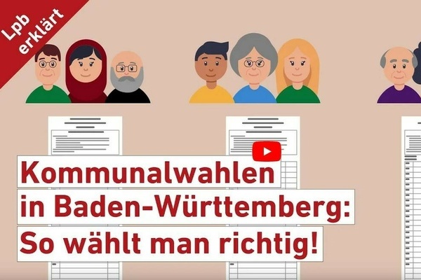 Erklärfilm der Landeszentrale für politische Bildung - Kommunalwahlen in Baden-Württemberg: So wählt man richtig!