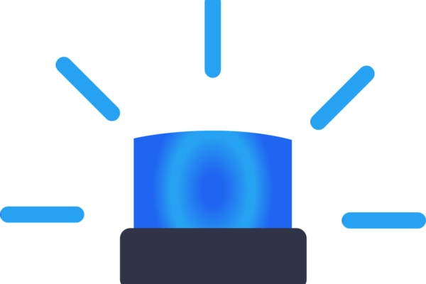 Blaulicht auf wei&szlig;em Hintergrund