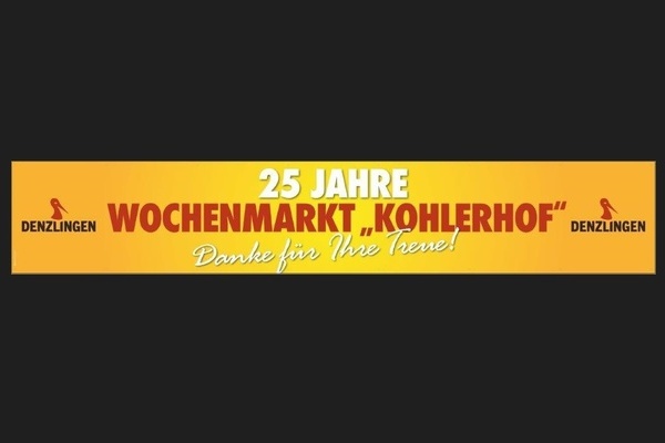 wei&szlig;e und rote Schrift auf gelbem Untergrund