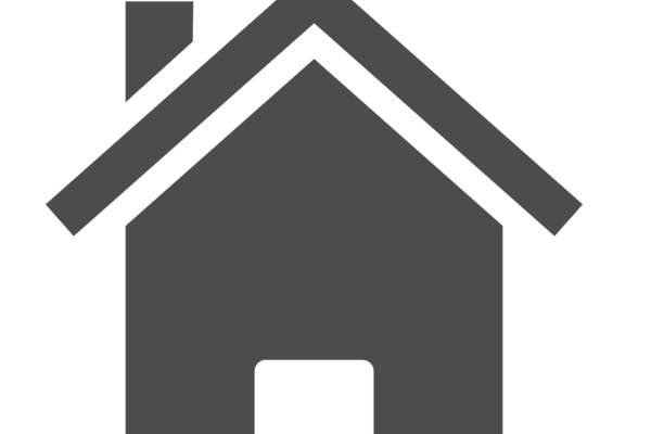 Grafik eines grauen Hauses auf weiem Untergrund