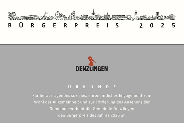 Musterurkunde Bürgerpreis 2025 Denzlingen Musterurkunde Bürgerpreis 2025 Denzlingen