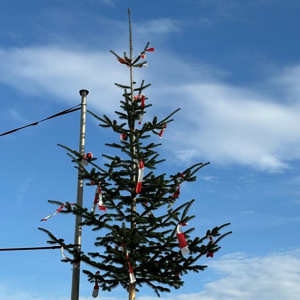 Zur Wahl des neuen Kommandos schenkte die Gemeindeverwaltung Denzlingen der Feuerwehr eine stattliche Kommandantentanne. Foto: Freiwillige Feuerwehr Denzlingen.