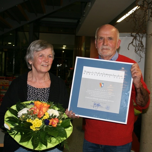 Brgerpreistrger Elfriede und Detlef Behnke; Foto: Jan Elchlepp